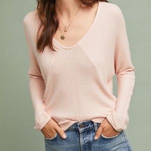 Anthropologie Waffle Knit Top